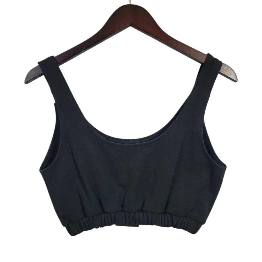 NEW Forever 21 Black Sweatshirt Crop Top & High Rise Sweatpants 2 PC Set Medium - Picture 8 of 16